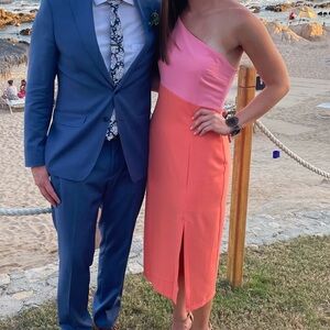 Petal & Pup One Shoulder Color Block Dress: Size 8